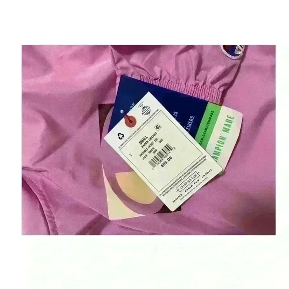 Champion Jacket Womens Packable Windbreaker Size S Pink Outdoor Training Gym NWT - Picture 12 of 13
